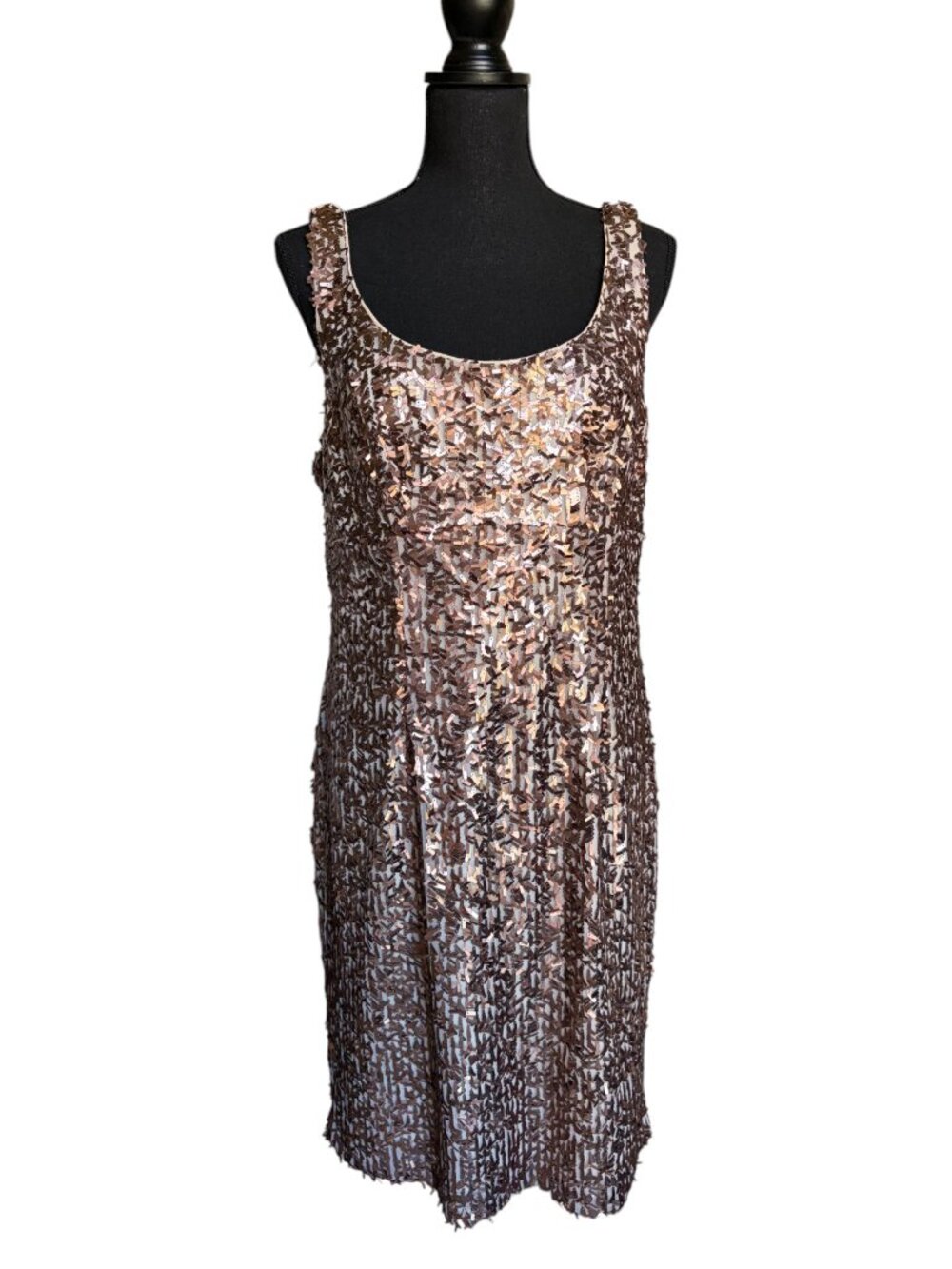 Suzi Chin for Maggy Boutique Sequin Tank Dress (Rose Gold) - Size 14